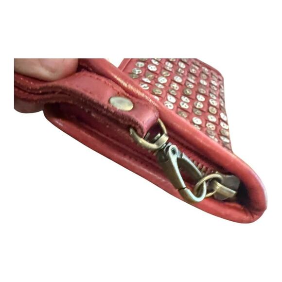 Platania Red Leather Wristlet Wallet Clutch - Picture 3 of 6